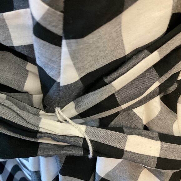 Calvin Klein Sleeveless Gingham black white checked midi fit flare Wrap Dress 10 - Picture 9 of 16